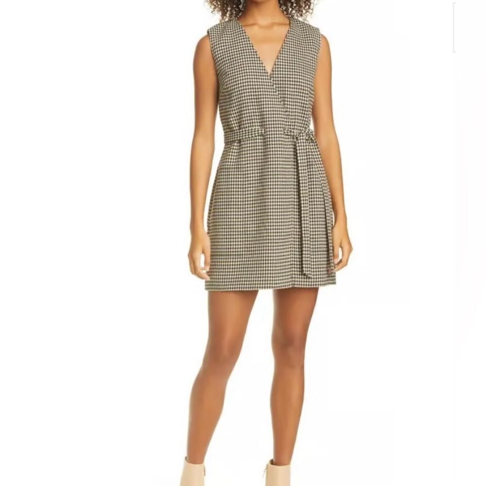 Club Monaco Black and White Houndstooth Mini Dress Sz 2 NWY